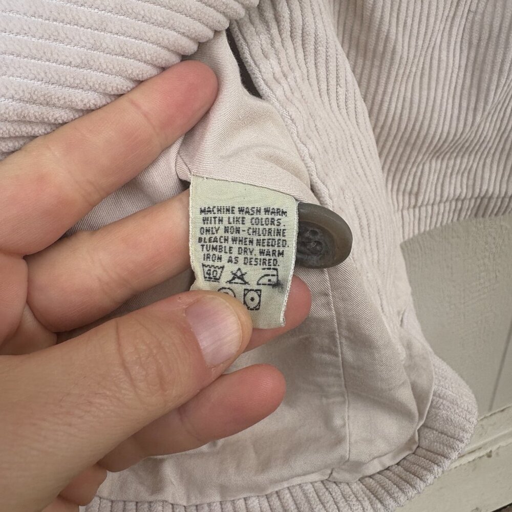 Vintage Eddie Bauer Corduroy Jacket Women's Petite Small Cream Barn Chore Lined - Picture 4 of 9